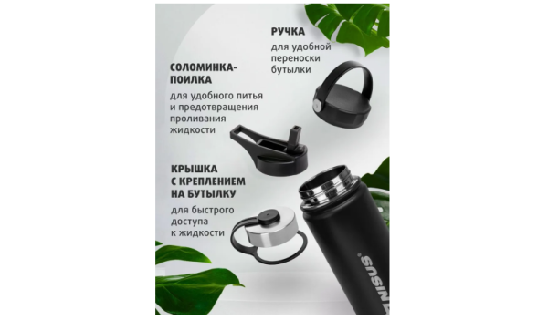 Термобутылка Nisus NA.SW-18-B (три крышки) черный Термобутылка Nisus NA.SW-18-B (три крышки) черный